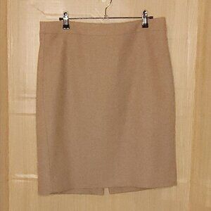 J. Crew The Pencil Skirt Tan Wool Blend Career Skirt 8